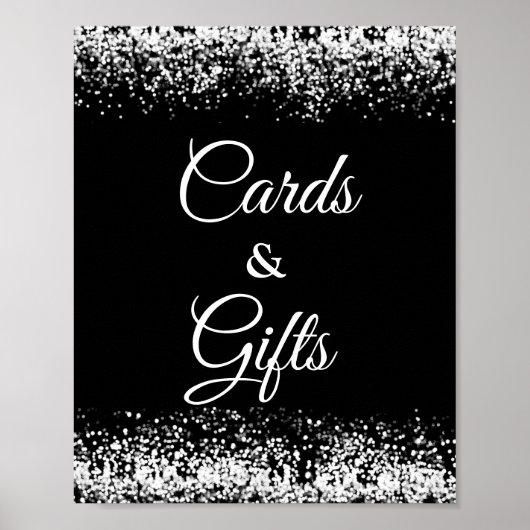 Poster moderne Black Silver Cartes et Cadeaux (Devant)