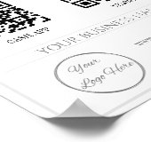 Poster moderne blanc 2 QR code entreprise scanner à payer (Coin)
