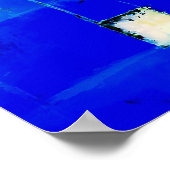 Poster moderne bleu Abstrait Art décoratif Imprime (Coin)