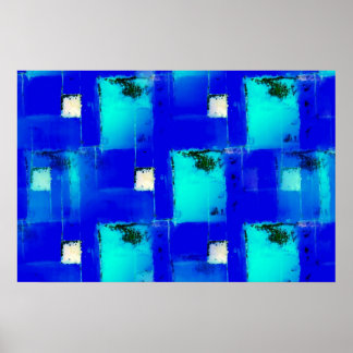 Poster moderne bleu Abstrait Art décoratif Imprime