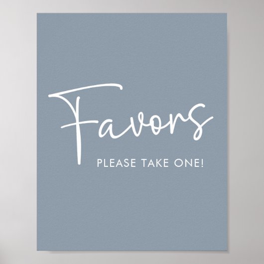 Poster Moderne Bleu Oh Bébé Simple Baby shower Favoriser (Devant)