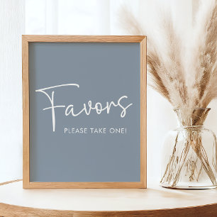Poster Moderne Bleu Oh Bébé Simple Baby shower Favoriser