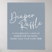 Poster Moderne Bleu Oh Bébé Simple Bébé Déchets Raffle (Devant)