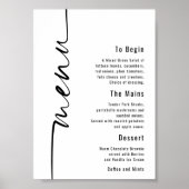 Poster Moderne Calligraphie Mariage Menu N'importe quelle (Devant)