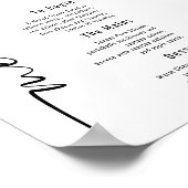 Poster Moderne Calligraphie Mariage Menu N'importe quelle (Coin)