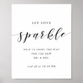 Poster Moderne Calligraphie Mariage Sparkler Envoyer Désa (Devant)