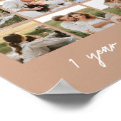 Poster Moderne célébration de 1 an de mariage Beige 9-Pho (Coin)