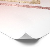 Poster Moderne Chic Rose Or rose Chevron Gradient (Coin)
