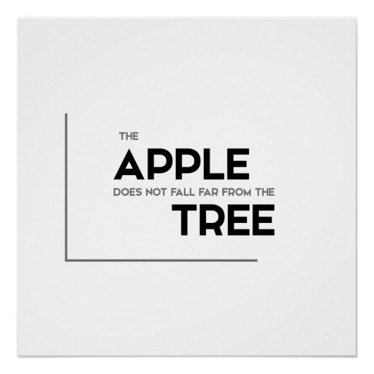 Poster MODERNE cite : pomme ne tombe pas loin, arbre (Devant)