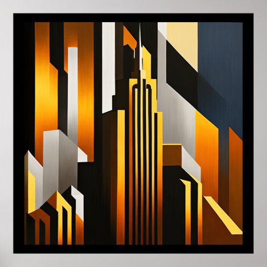 POSTER MODERNE CITYSCAPE METROPOLIS ART DESIGN (Devant)
