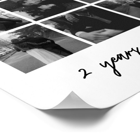 Poster Moderne Collage de 9 Photos pour le 2ème Anniversa (Coin)