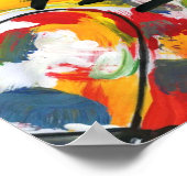 Poster moderne coloré aquarelle collage coeurs (Coin)