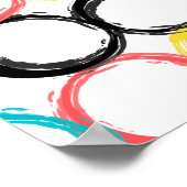 Poster Moderne, coloré, cool, unique, cercles tendance (Coin)