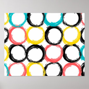 Poster Moderne, coloré, cool, unique, cercles tendance