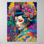 Poster moderne coloré Geisha (Devant)