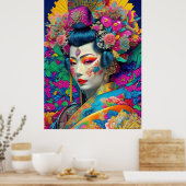 Poster moderne coloré Geisha (Cuisine)