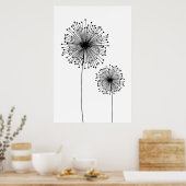 Poster moderne Dandelion Fleur CUSTOM COULEUR (Cuisine)