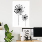 Poster moderne Dandelion Fleur CUSTOM COULEUR (Bureau à domicile)