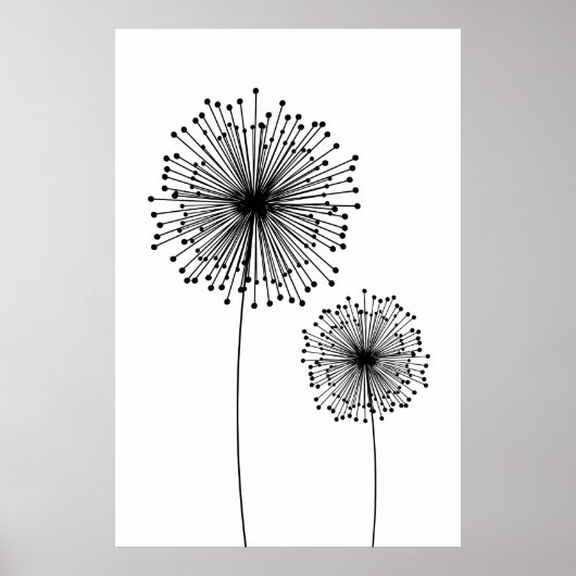 Poster moderne Dandelion Fleur CUSTOM COULEUR (Devant)