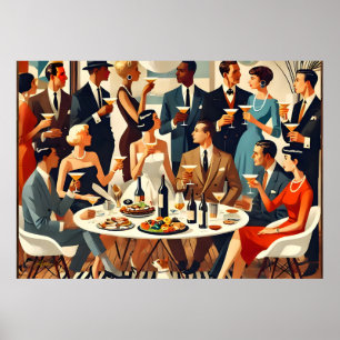 Poster Moderne Du Milieu Du Siècle Le Martini Intellectue