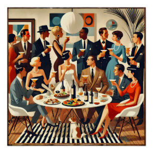 Poster Moderne du milieu du siècle Les intellectuels du M