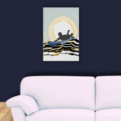 Poster Moderne Du Surfeur De Pagaie Au Soleil