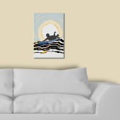 Poster Moderne Du Surfeur De Pagaie Au Soleil