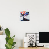 Poster Moderne élégant Arc-en-ciel Abstraite belle femme (Bureau à domicile)