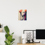 Poster Moderne élégant Arc-en-ciel Abstraite belle femme (Bureau à domicile)