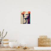 Poster Moderne élégant Arc-en-ciel Abstraite belle femme (Cuisine)