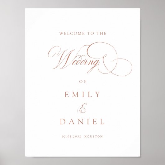 Poster Moderne, élégant, écriture manuscrite, mariage (Devant)