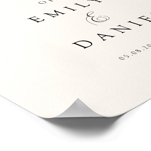 Poster Moderne, élégant, écriture manuscrite, mariage (Coin)