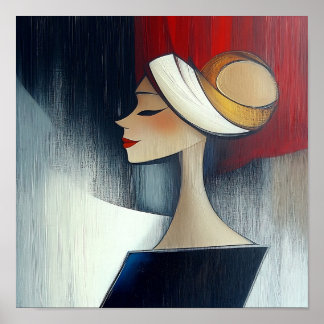Poster Moderne élégant élégant Abstrait belle femme