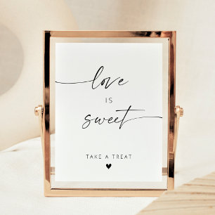 Poster Moderne Élégant Script L'amour est des faveurs dou