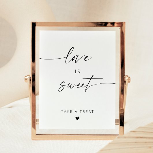 Poster Moderne Élégant Script L'amour est des faveurs dou