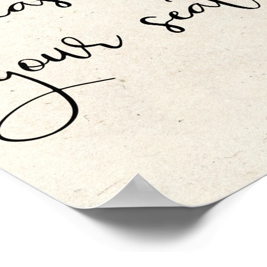 Poster Moderne Élégant S'Il Vous Plaît Trouver Votre Sièg (Coin)