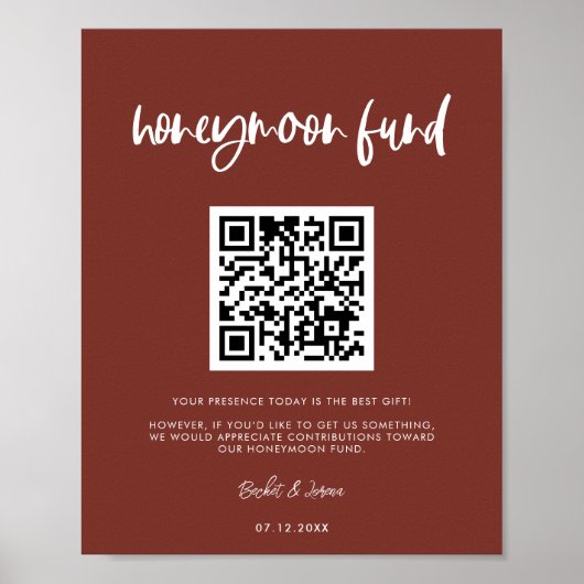 Poster Moderne élégant terre cuite fonds lune de miel cod (Devant)