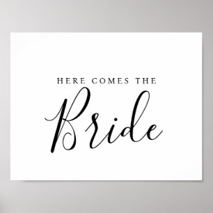 Poster Moderne Elegant vient ici la mariée
