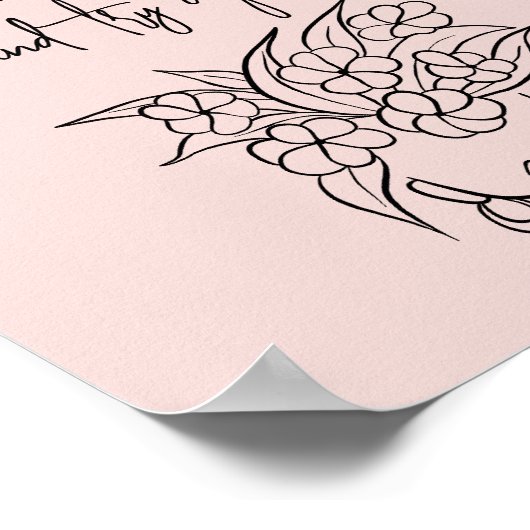 Poster Moderne Essayer encore Femme avec fleurs Personnal (Coin)