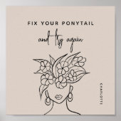 Poster Moderne Essayer encore Femme avec fleurs Personnal (Devant)