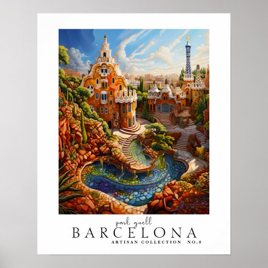 Poster Moderne et contemporain Park Guell Barcelona abstr (Devant)
