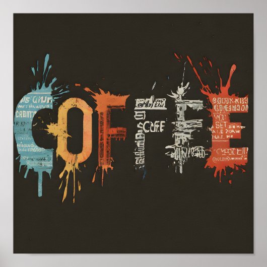 Poster Moderne et de style abstrait Café Art Café Bar (Devant)