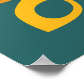 Poster Moderne et élégant Turquoise Marigold Mustard Abst (Coin)