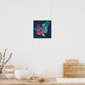 Poster moderne florale bleu botanique simple (Cuisine)