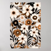 Poster Moderne Florale Du Milieu Du Siècle (Devant)