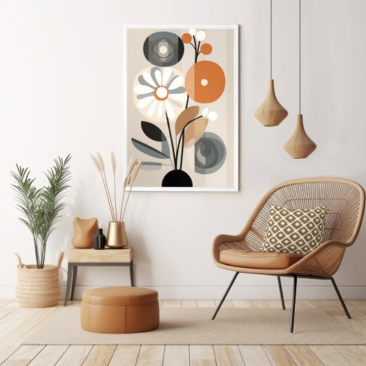 Poster Moderne Florale Du Milieu Du Siècle