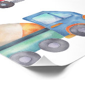 Poster Moderne Garçons Transport 1er anniversaire Accueil (Coin)