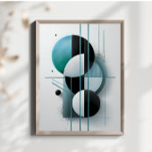 Poster Moderne géométrique Abstrait Turquoise Élégant min