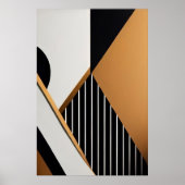Poster Moderne Géométrique Abstraite Noir et Brun Clair (Devant)