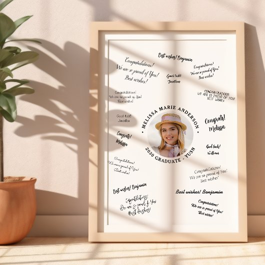 Poster Moderne Graduation Photo Guest Book Signature